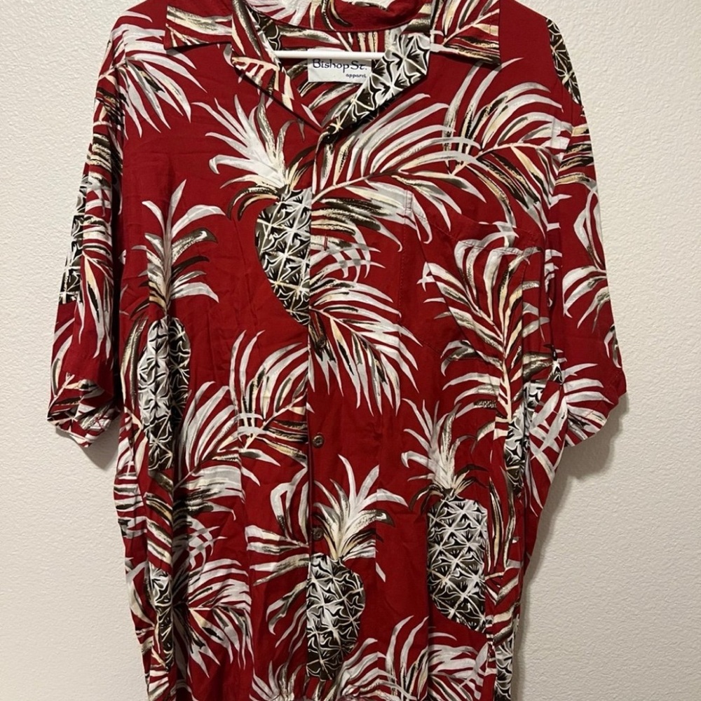 Bishop St. Island Style Button-Up Short Sleeve Hawaiian Shirt Men's Size XL